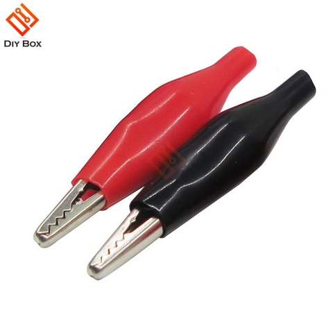 10Pair (=20pcs/lot) Black Red Soft Plastic Coated Testing Probe Aligator Clips Crocodile P2001 ► Photo 1/1