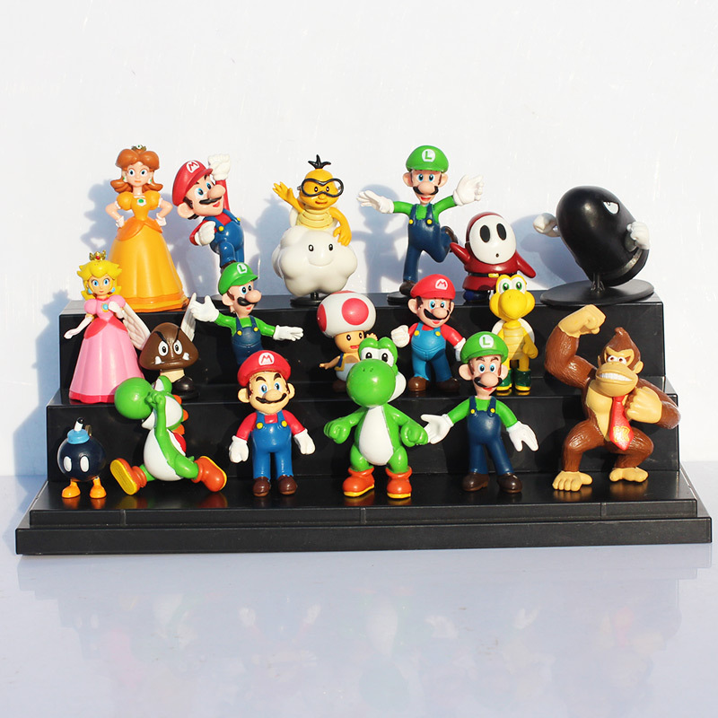 18pcs/lot cute Super Mario Bros yoshi dinosaur Peach toad Goomba PVC Action  Figures model doll toys - Price history & Review | AliExpress Seller -  rongzou Store 