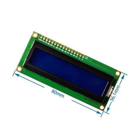 1602 16x2 Character LCD 16x2, LCM Display Module blue blacklight white character blue screen with IIC green screen with IIC ► Photo 1/5