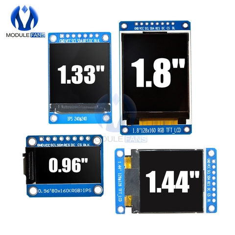 0.96 1.3 1.44 1.8 Inch Serial 128*128 128*160 80*160 240*240 65K SPI Full Color TFT IPS LCD Display Module Board Replace OLED ► Photo 1/6