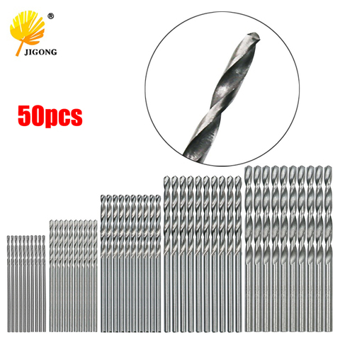 JIGONG 50Pcs HSS 4241 High Speed Steel Drill Bit Set Tool 1mm 1.5mm 2mm 2.5mm 3mm ► Photo 1/6