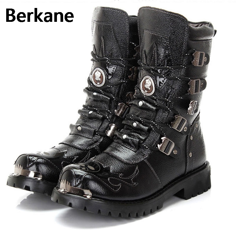 Army Boots Men Military Boots 2022 Leather Winter Black cowboy snow Metal Gothic Punk Boots Male Shoes Motorcycle Botas Hombre - Price history & Review | AliExpress Seller - Urbain Store Alitools.io