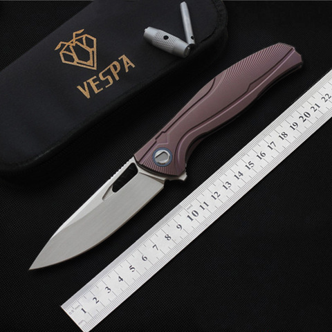 VESPA F7 flipper knife M390 Blade TC4 Handle bearing outdoor camping hunting folding knives Survival Tactical pocket EDC tools ► Photo 1/1