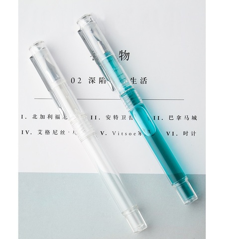 Transparent Fountain pen Crystal impression Extra fine nib ink pens calligraphy writing Stationery Office school supplies A6215 ► Photo 1/6
