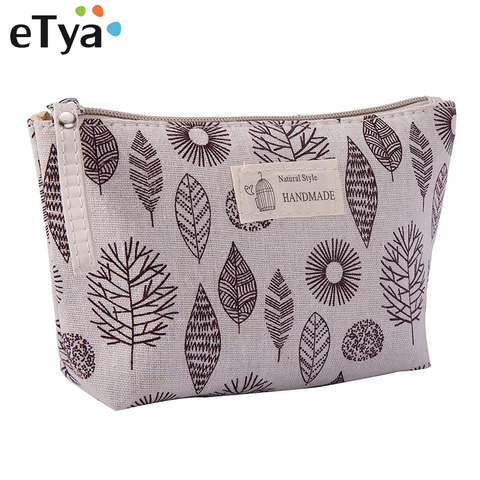 eTya New Women Travel Cosmetic Bag Canvas Portable Zipper Makeup Bags Female Purses Pencil case Toiletries Storage Wash Bag Hot ► Photo 1/6