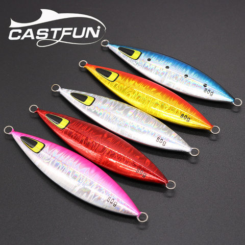 CASTFUN Slow Jig 20g 40g 60g 80g Jigging Lure Metal Jigs Lure For Saltwater Fishing Lure Hard Bait ► Photo 1/6