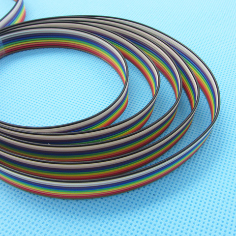 5 meters/lot Ribbon Cable 10 WAY Flat Cable Color Rainbow Ribbon Cable Wire Rainbow Cable 10P 1.27MM Pitch ► Photo 1/2
