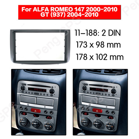 2 DIN Car Radio stereo Fitting installation adapter fascia For ALFA Romeo 147 2000-2010 GT(937) 2004-2010 frame Audio ► Photo 1/3