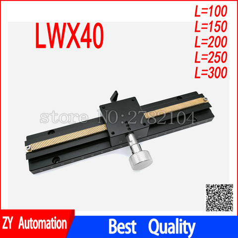 X Axis Long-range Dovetail Trimming Slide Dovetail Slide Table Sliding stage Manual Displacement Platform LWX40 40*40mm ► Photo 1/1