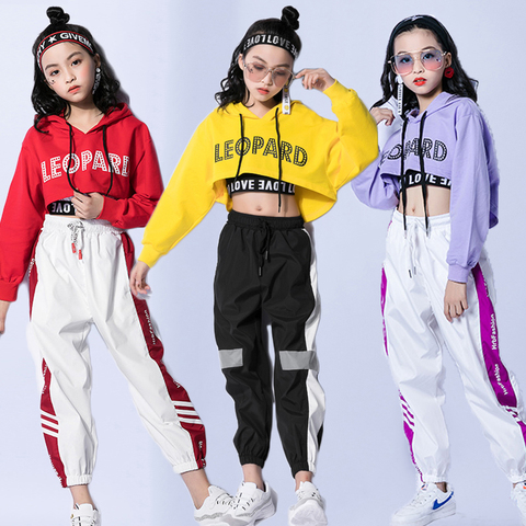 Jazz Dance Costumes Hip Hop Kids Long Sleeve Hooded Top Vest Pants Girls  Hiphop Clothes Street Dance Stage Show Wear DNV10416 - Price history &  Review | AliExpress Seller - Dancing Noe