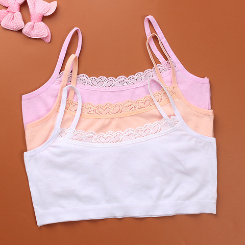 2022 1pc Teenage Underwear For Girl Children Girls Cutton Lace Wireless Young Training Bra For Kids And Teens Puberty Clothing ► Photo 1/6