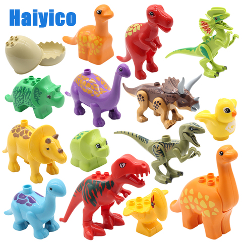 Education Assembly Big Building Blocks Jurassic Dinosaur Model supplement Accessories Compatible Duplos child Durable Toys Gift ► Photo 1/6