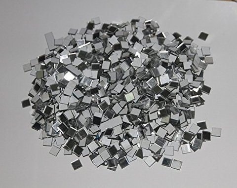 500PCS/lot Rectangle Glass Mosaic Mirror Square Glass Mirror with Back Tape in 1cmx1cm ► Photo 1/1