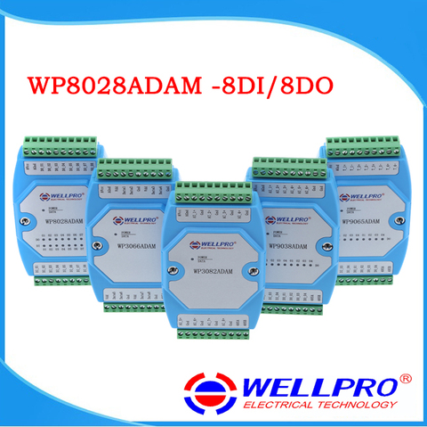 8DI / 8DO _ Digital input and output module / Optocoupler isolated / RS485 MODBUS RTU communications  Wellpro WP8028ADAM ► Photo 1/5