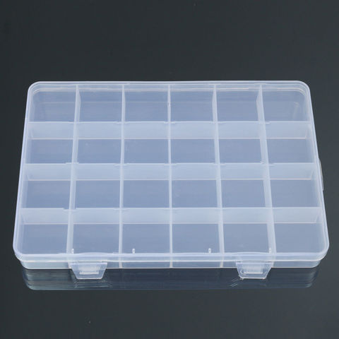 Clear Plastic Storage Organiser Compartment Craft Beads Jewellery Tool Box Case