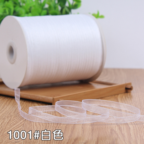New (10 meters/lot) 6mm White Chiffon Organza Ribbon Apparel Sewing Fabric DIY Gift Pack Wedding Decoration Tapes Party Supplies ► Photo 1/6