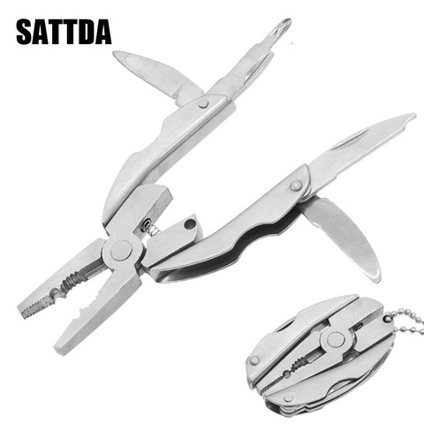 Mini Folding Muilti-functional Plier Clamp Keychain Outdoor Hiking Tools pocket multitools knife ► Photo 1/6