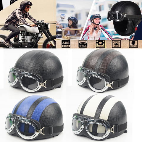 Adult Helmets Motorcycle Retro Half Cruise Helmet Motorcycle Scooter Helmet For Harley Vintage GERMAN Motorcycle Moto ► Photo 1/6