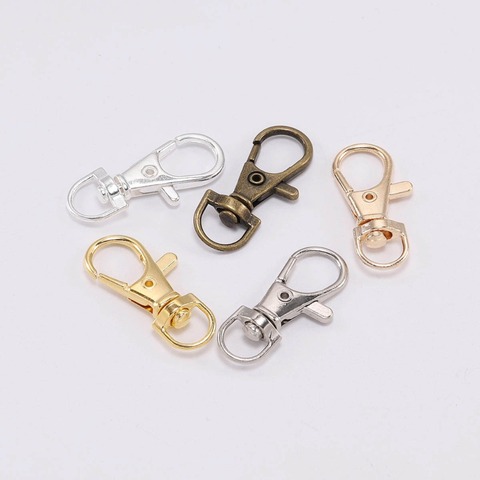 10pcs/lot Swivel Lobster Clasp Hooks Keychain Split Key Ring Connector For Bag Belt Dog Chains DIY Jewelry Making Findings ► Photo 1/6