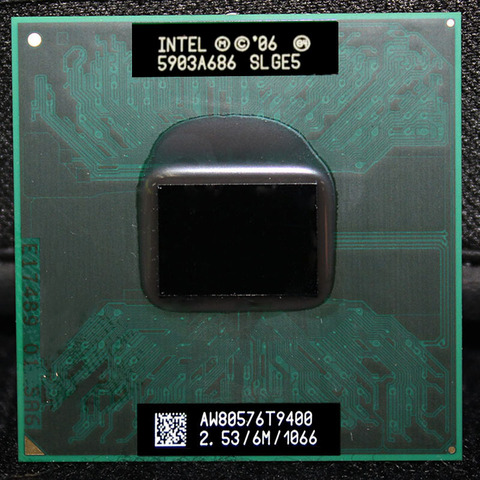CPU laptop Core 2 Duo T9400 CPU 6M Cache/2.5GHz/1066/Dual-Core Socket 478 PGA Laptop processor forGM45 PM45 ► Photo 1/2
