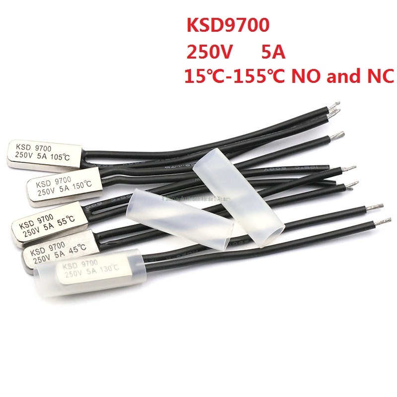 250V 5A 1 Pcs KSD9700 Bimetal Temperature Switch Thermostat Control 80°C N.C 