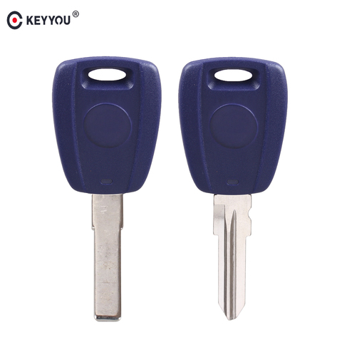 KEYYOU 10X Transponder Chip Key For Fiat Remote Key Shell Blue Case Cover For Fiat 500 Ducato SIP22/GT15R Blade No Blade ► Photo 1/6