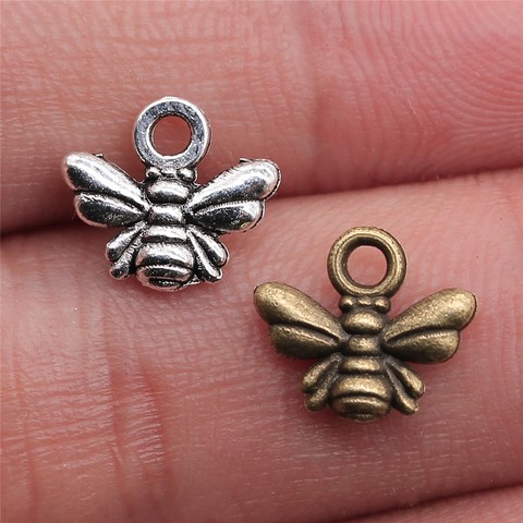 WYSIWYG 100pcs 10x11mm 2 Colors Small Bee Charms Bee Charms For Jewelry Making Honey Bee Charm ► Photo 1/3