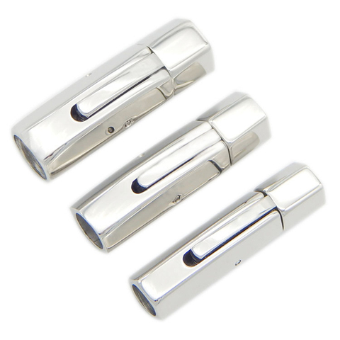 Silver Tone 316L Stainless Steel Hexagonal Column Magnetic Clasps Hooks Fits 3/4/5/6MM Round Leather Cord Bracelets End Clasps ► Photo 1/1