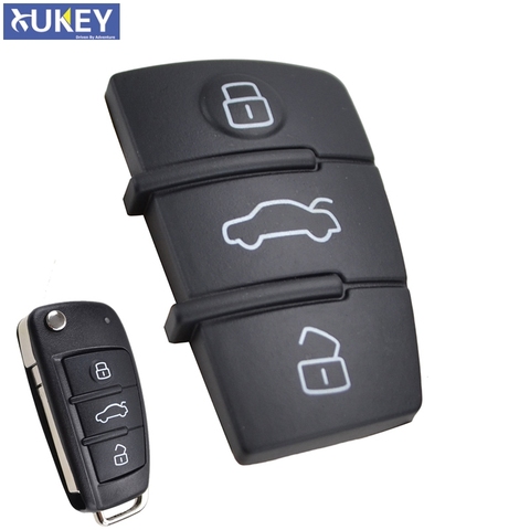 Remote Flip Key FOB Shell 3 Button Rubber Pad Replacement for AUDI A2 A3 S3 A4 A6 A6L A8 Q3 TT Quattro ► Photo 1/5
