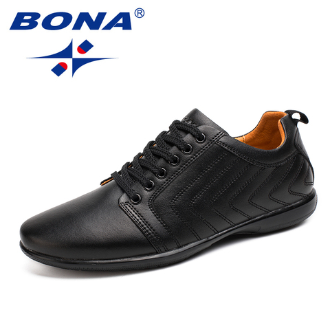 BONA New Classics Style Men Casual Shoes Lace Up Breathable Men Shoes Light Soft Male Flat Shoes Comfortable Fast Free Shipping ► Photo 1/6