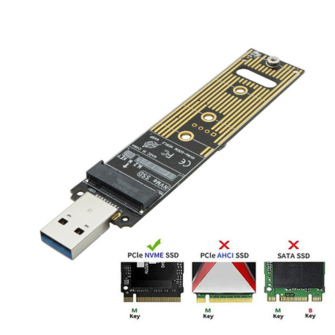 NVME to USB 3.0 Adapter card,Use as Portable SSD, M.2 NVME to USB3.0 Card ► Photo 1/1