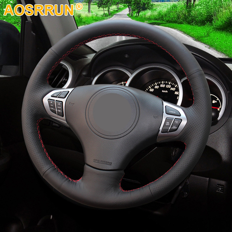 AOSRRUN Black Artificial Leather Car Steering Wheel Cover For Suzuki Grand Vitara 2007-2013 ► Photo 1/3