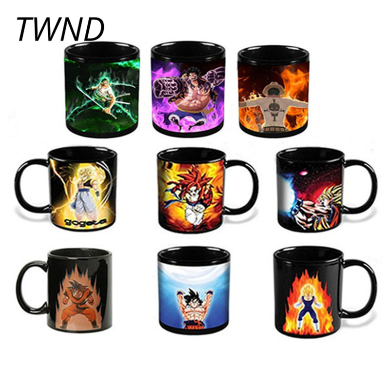 Anime One Piece Luffy Coffee Mug Color Changing Creative Magic Cup Drinkware 