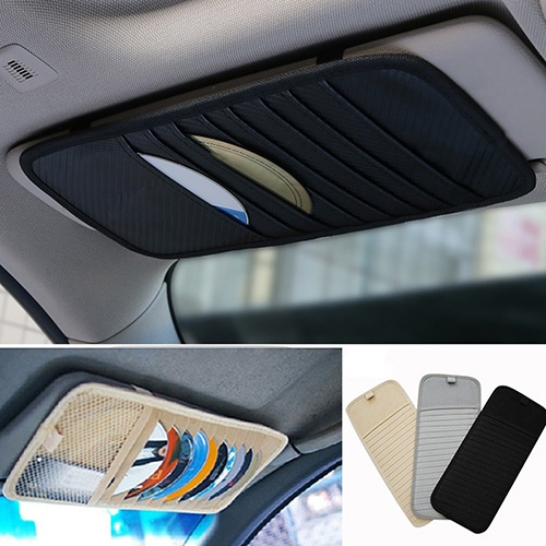 Small Leather Car Sun Visor Organizer Clip for Trucks/Cars, Car Card Sleeve  Pocket Organizer, Car Visor Document Holder, Card, Sunglasses, Car