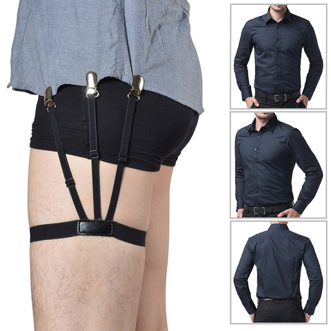 1Pairs Men's Shirt Stay Holder Elastic Garter Belt Suspenders