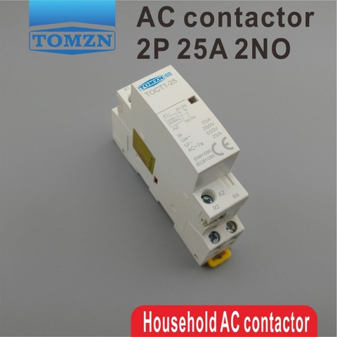 1 pcs TOCT1 2P 25A 220V/230V 50/60HZ Din rail Household ac Modular contactor  2NO ► Photo 1/5