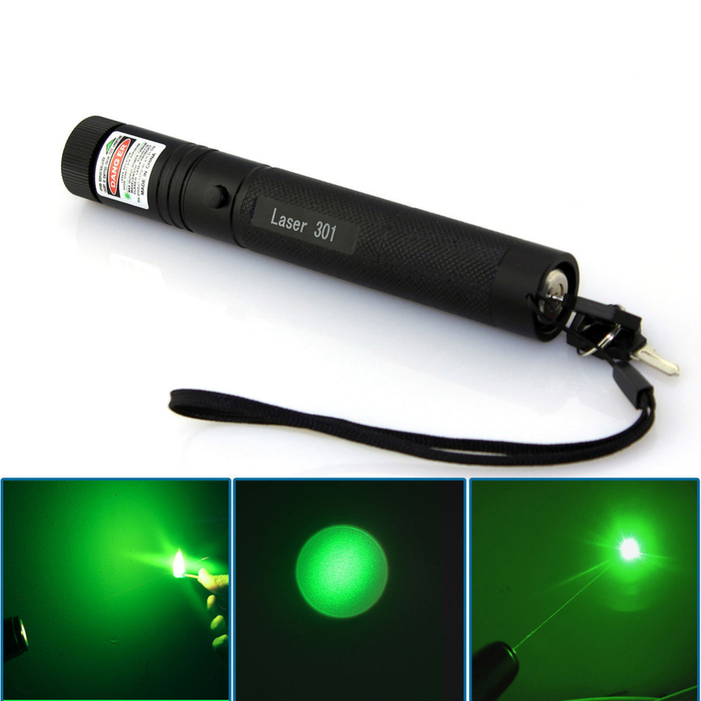 Military 5MW 532nm 301 Burning Green Laser Pointer Pen Lazer Flashlight Visible 