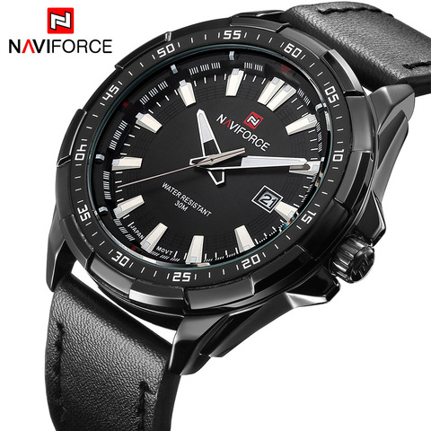 NAVIFORCE Fashion Casual Sports Men Watches Mens Quartz Date Clock Man Leather Strap Army Military Wrist Watch Relogio Masculino ► Photo 1/6