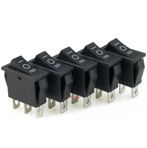 5PCS KCD3  Rocker Switch 15A /20A 125V/250V ON-OFF-ON 3 Position 3 Pin Electrical equipment Power switch black ► Photo 1/6