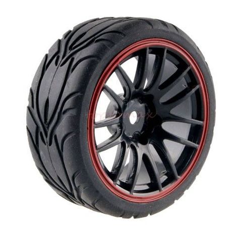 New 4PCS Rubber RC Racing Tires Car On Road Wheel Rim Fit For HSP HPI 9068ALL 1/10 HSP 94123/94122/94103/D4/D3 ► Photo 1/6