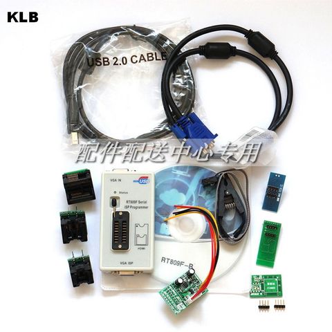 RT809F Programmer +7 Adapters+SOP16 SOP20 IC Clip Motherboard Reader LCD BIOS ISP/ USB/ VGA w/ Engilsh Softerware ► Photo 1/5