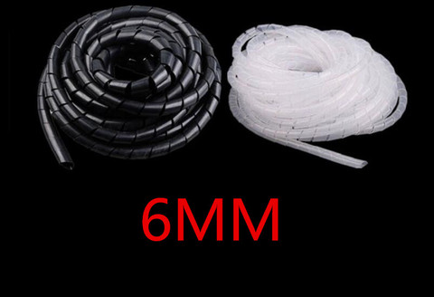 SWB-06 dia 6mm 18M Cable casing Cable Sleeves Winding pipe spiral wraping bands ► Photo 1/4