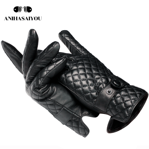 2022 Winter mens leather gloves,motorcycle gloves male,sheepskin men's winter gloves,thickening genuine leather gloves men -737 ► Photo 1/6