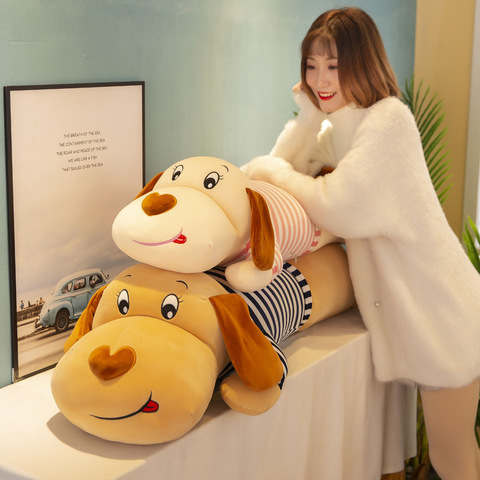 50-100cm new soft body couple striped big dog dog doll home decoration sofa pillow children girl holiday gift toys WJ052 ► Photo 1/6