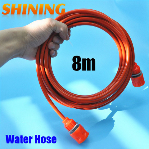 25FT/8m Orange Color PU Car Washing Garden Water Hose Pipe With Quick Connector, High Pressure Car Washer Hose Pipe 5mm x 8mm ► Photo 1/6