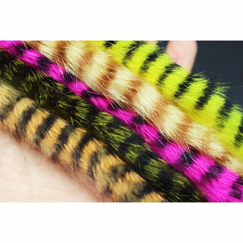 Tigofly 5 colors assorted Black Barred Rabbit Zonker Strips Straight Cut 4MM Width for Bass Trout Steelhead Fly Tying Materials ► Photo 1/5