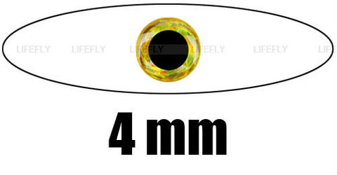4mm 3D Gold / Wholesale 1200 Soft Molded 3D Holographic Fish Eyes, Fly Tying, Jig, Lure, Fishing, Craft ► Photo 1/1