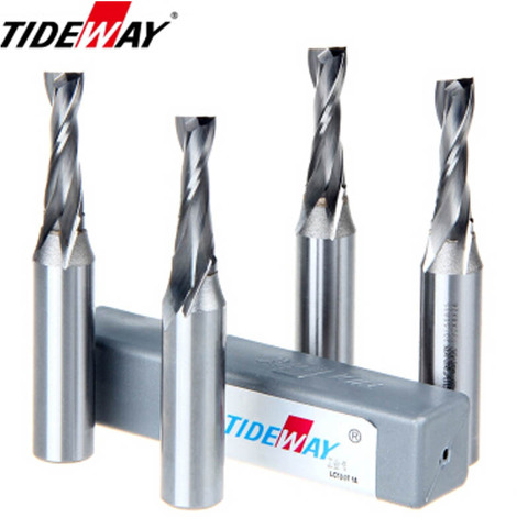Tideway 1pcs TCT 2 Flutes Spiral Milling Cutter Metric End Mill Woodworking Slot Grooving Trimming Engraving Router Bits ► Photo 1/6