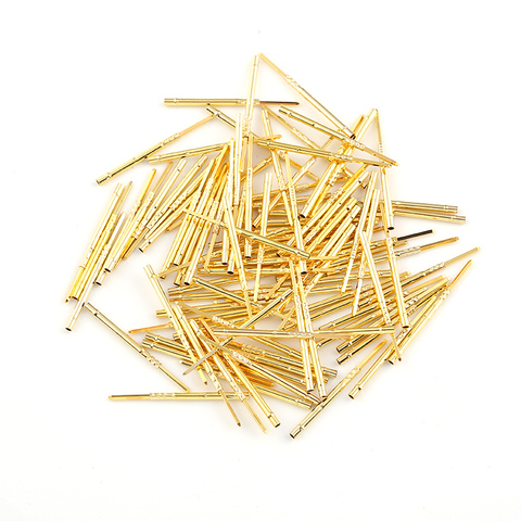 100Pcs/lot R75-2W Brass Flat Head Pin for PCB Testing Spring Test Probe Pins Receptacles Dia 1.32mm Length 24.5mm Without Spring ► Photo 1/6