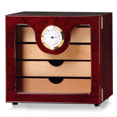 LUXFO 4 Layers  Cigar Humidor Box cedar Wood Lined Hygrometer Humidifier Smoking Cigar Accessories Gifts ► Photo 1/1